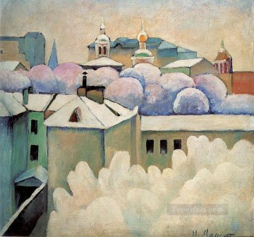 その他の都市景観 Painting - 都市の冬の風景 1914 イリヤ・マシュコフ 都市景観 都市のシーン